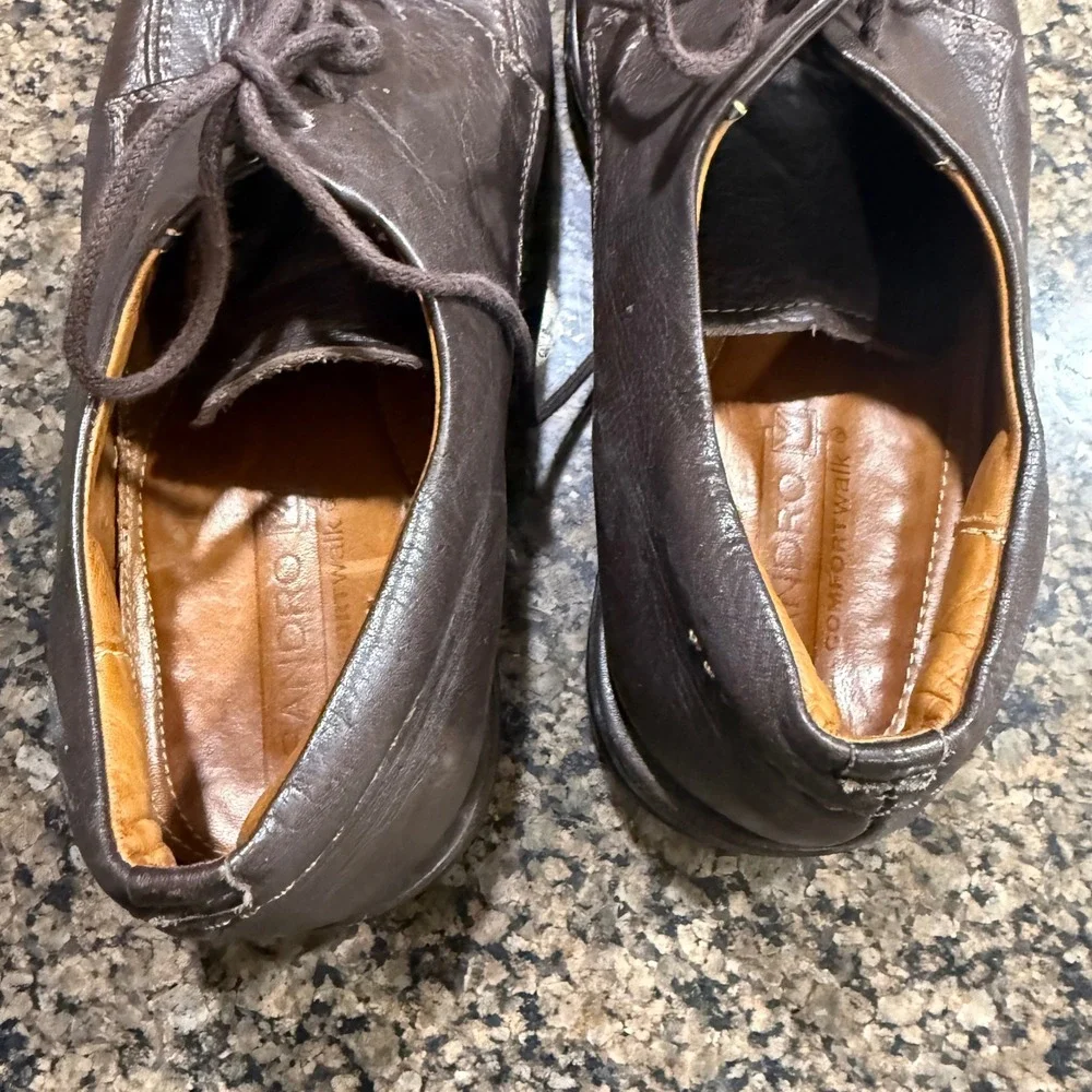 Sandro Moscoloni‎ Comfortwalk Brown Leather Moc Toe Oxford Shoes Mens 9 D 8112